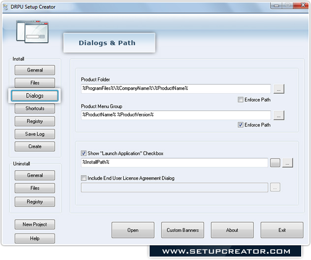 Dialog and Path Section