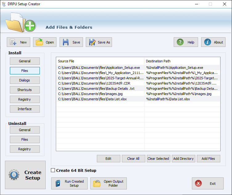 Multiple Files and Folders